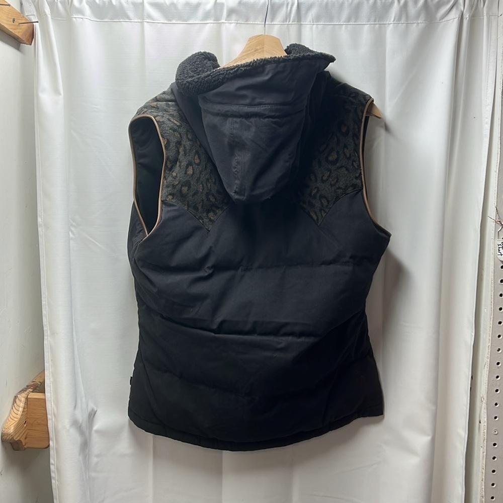 Picture Organic Clothing Black Brown Animal Print Hooded Vest- L - Picture 4 of 5